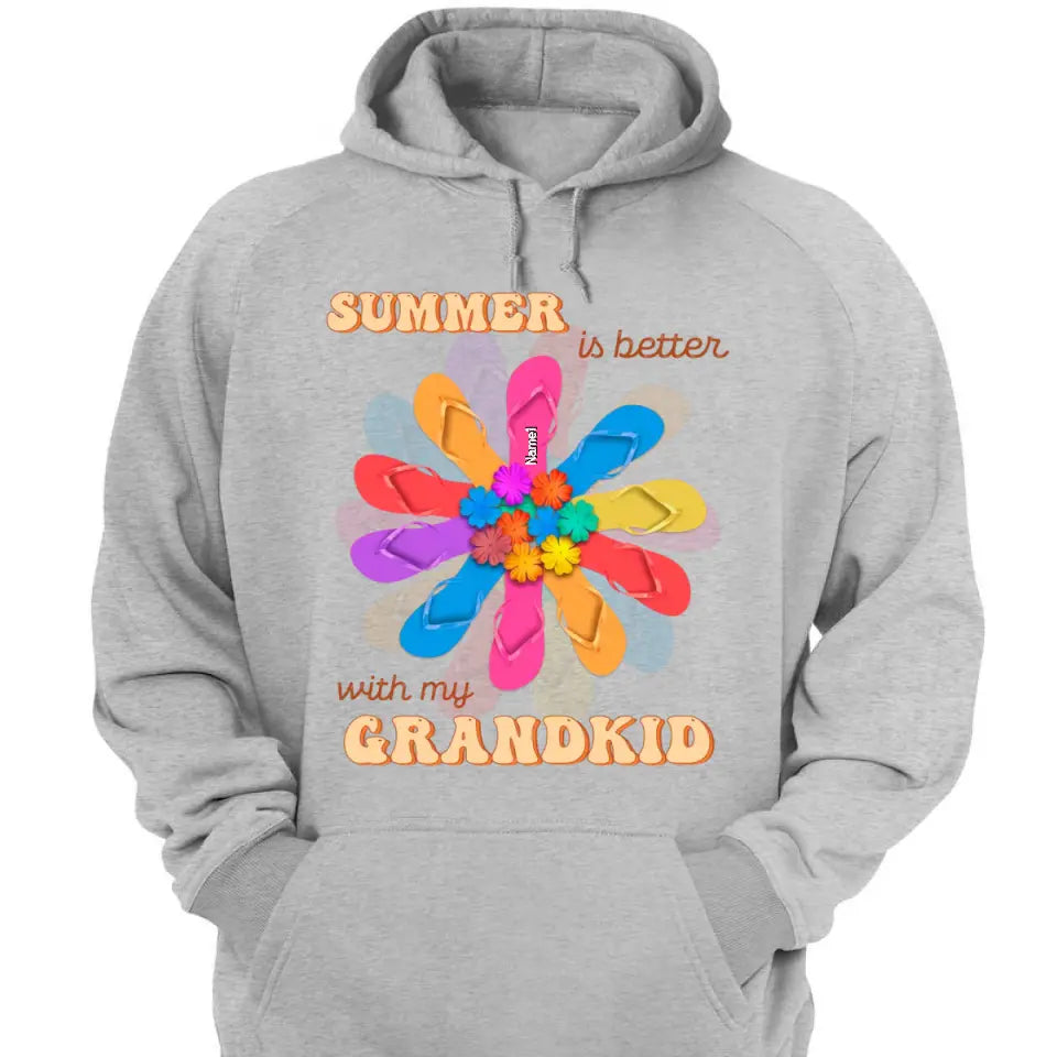 Personalized Grandma Mom Flip Flops Flower Summer Beach Hawaii Gift Mother's Day Gift Tshirt