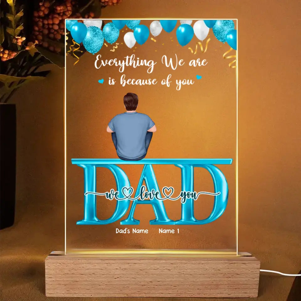 Best Dad Ever - Father,Children and Pet - Personalized Acrylic Plaque - Best Gift For Father