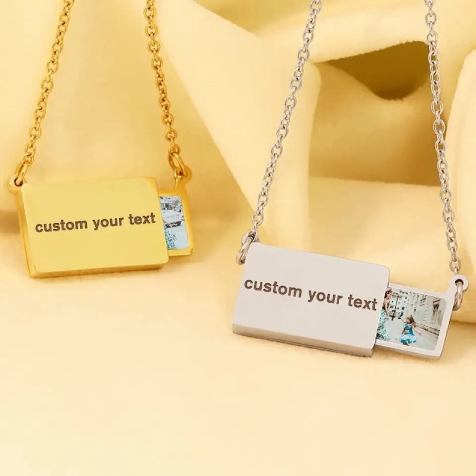 Personalized Photo Envelope Necklace