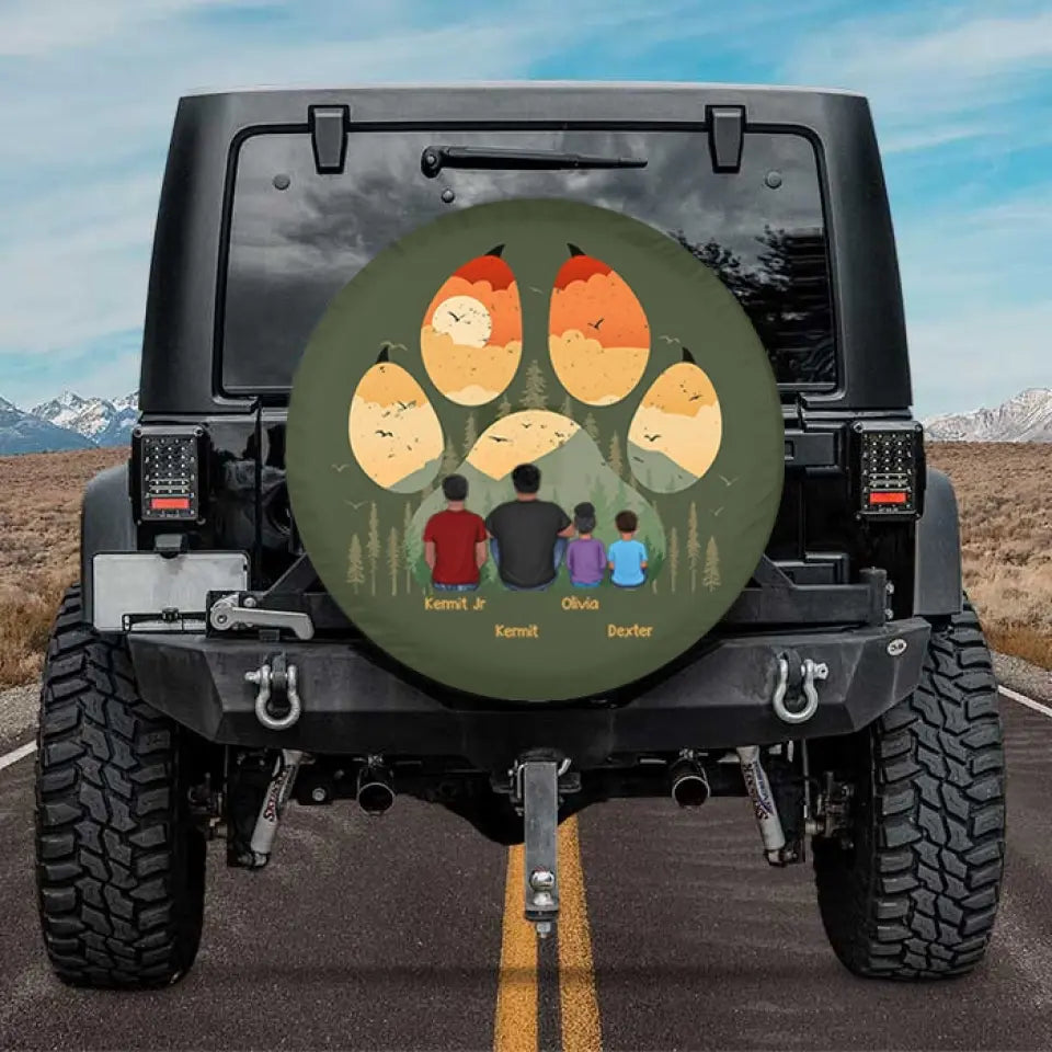 Let's Take A Trip - Family with Pet - Personalized Spare Tire Cover Custom Gift