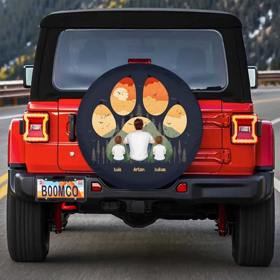 Let's Take A Trip - Family with Pet - Personalized Spare Tire Cover Custom Gift