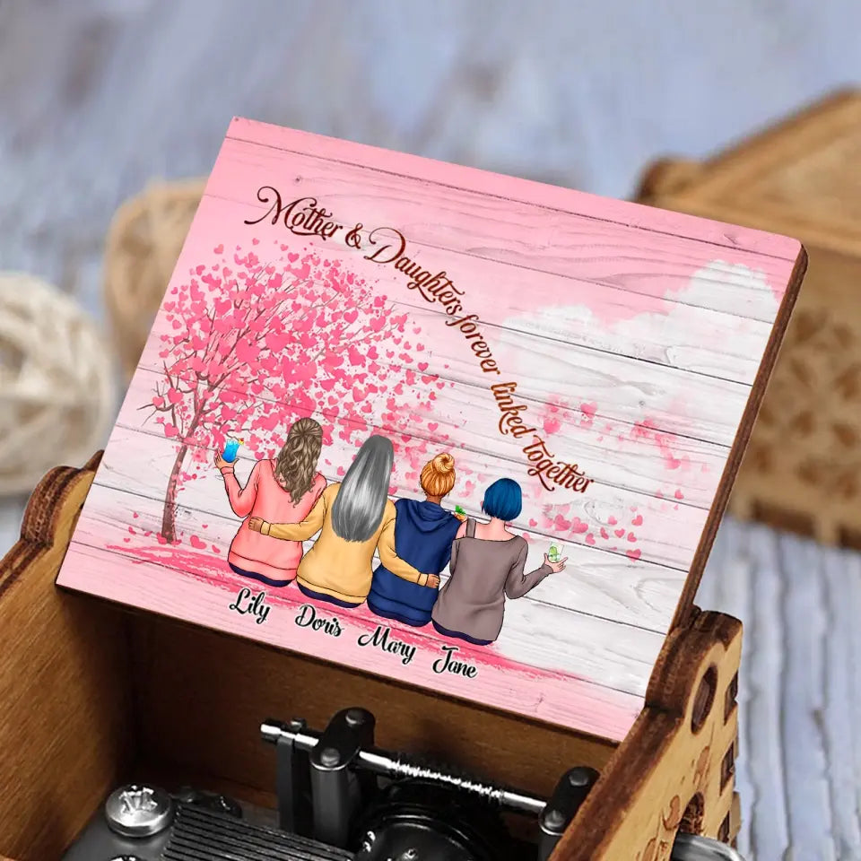 Mother And Daughter Forever Linked Together - Personalized Music Box