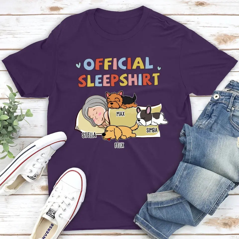 Sleeping Dog Sleepshirt 2 - Personalized Custom Unisex T-Shirt