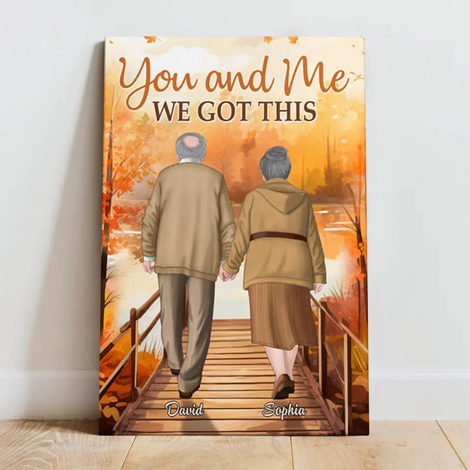 Personalized Couple Wrapped Canvas - You and Me, We Got This