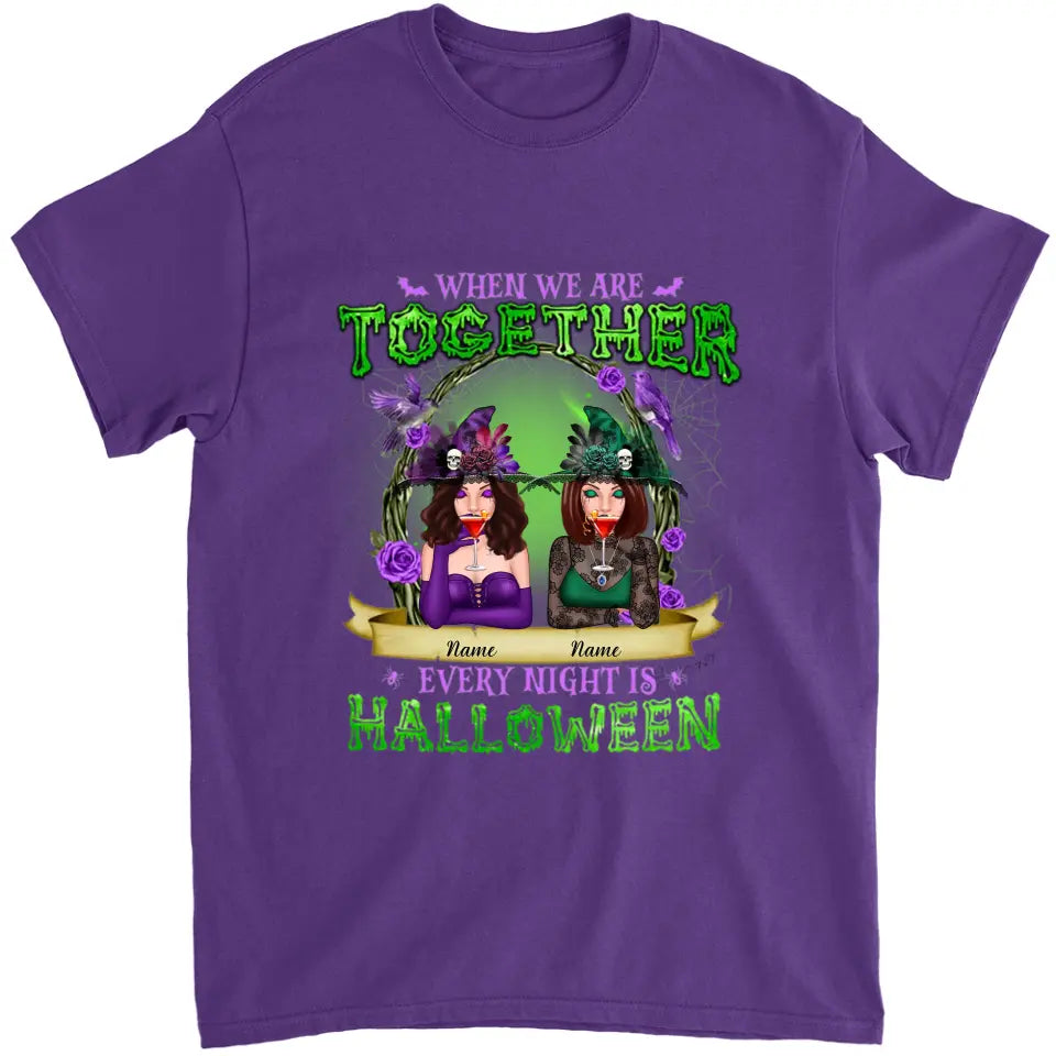 Green And Purple Witch Best Friends Sisters Personalized Shirt, Hoodie