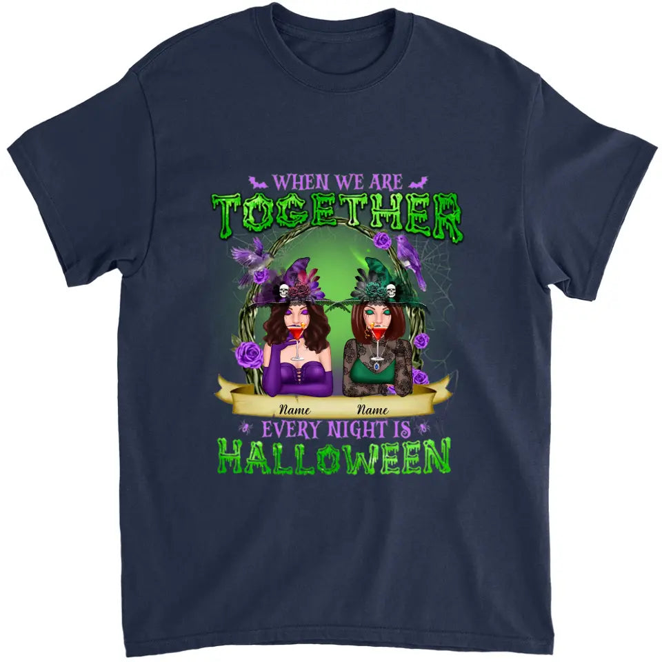 Green And Purple Witch Best Friends Sisters Personalized Shirt, Hoodie