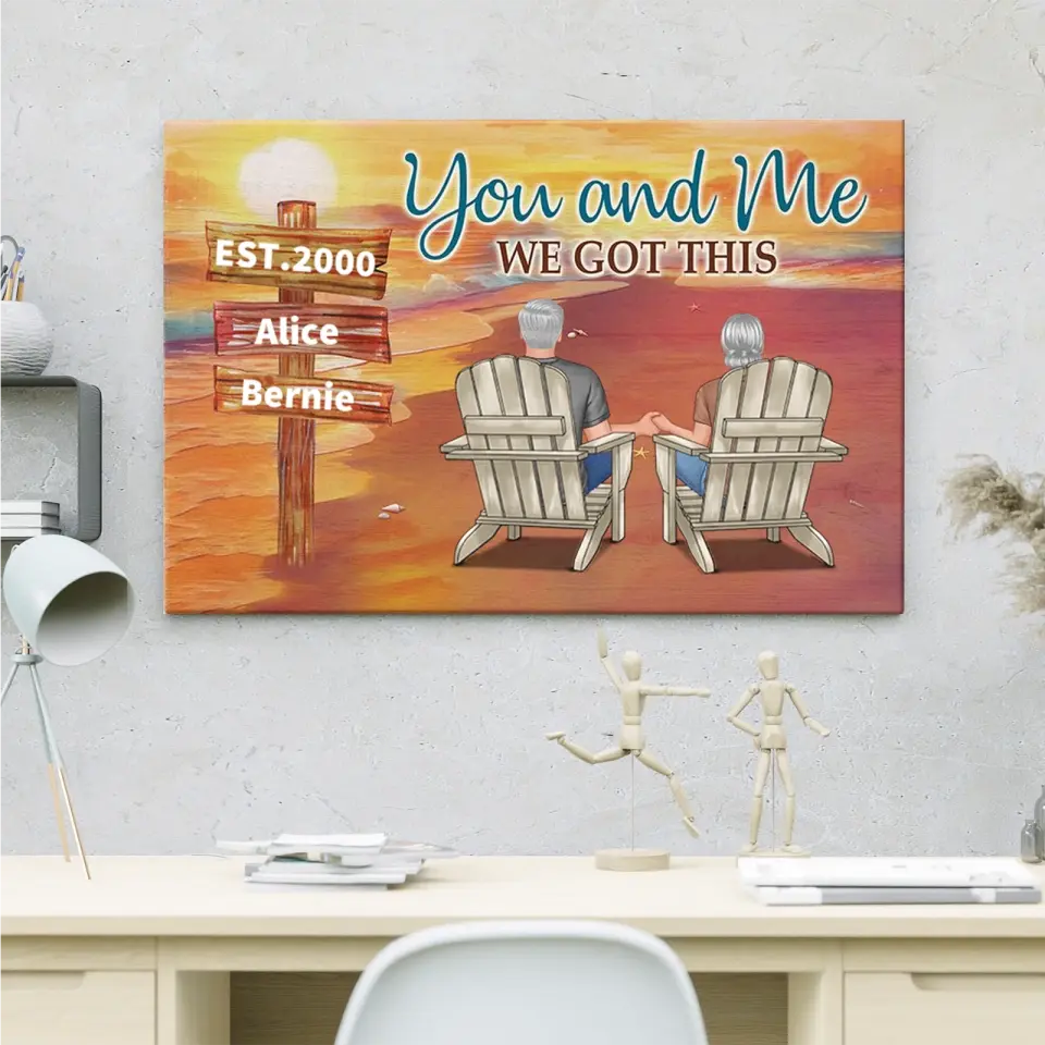 You and Me, We Got This - Personalized Wrapped Canvas - Old Couple, Young Couple