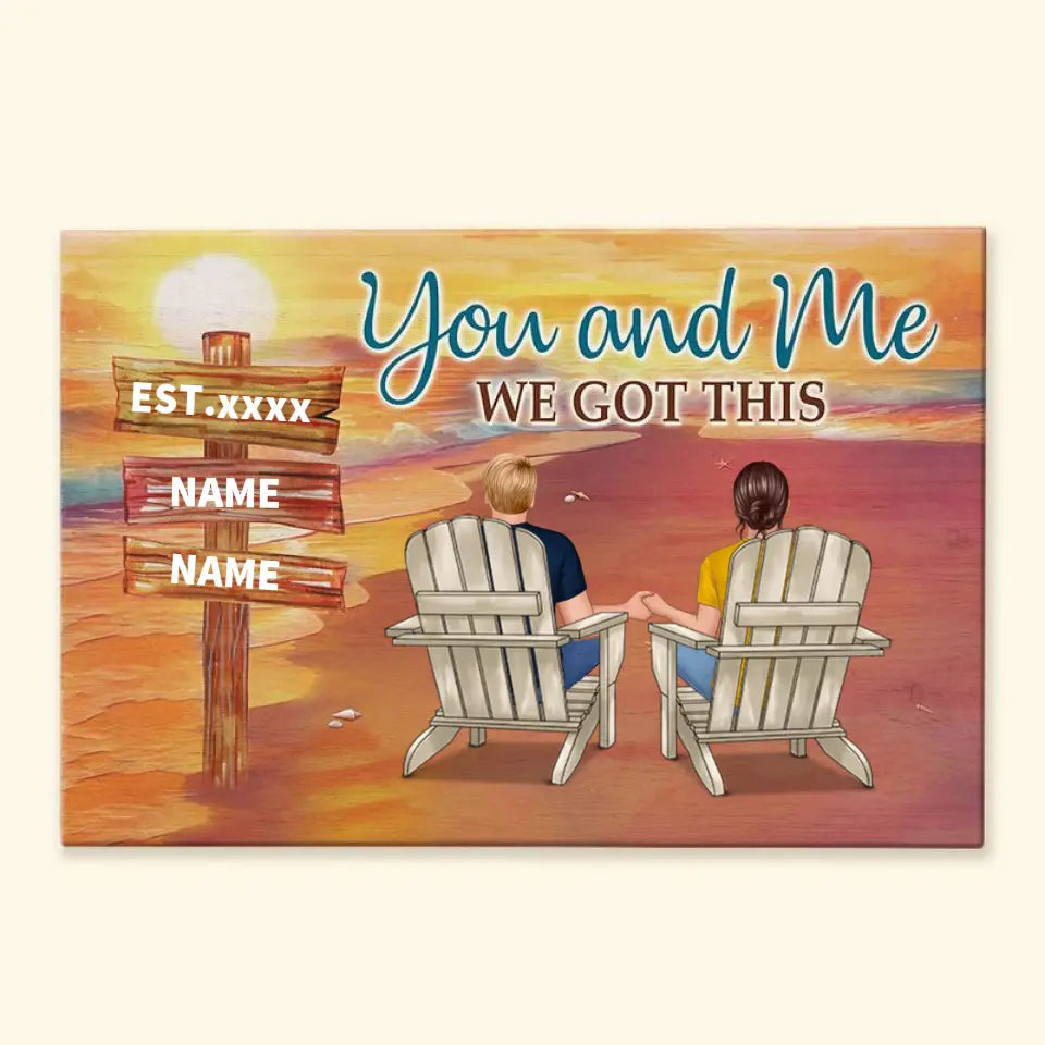 You and Me, We Got This - Personalized Wrapped Canvas - Old Couple, Young Couple