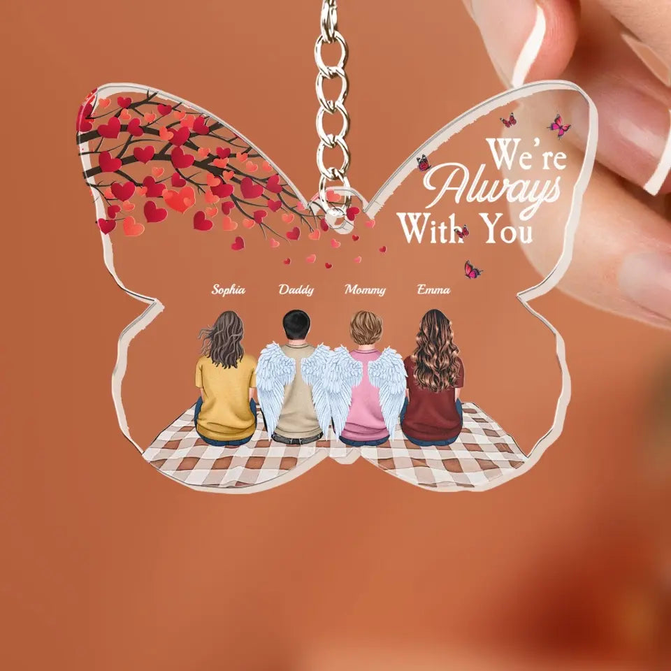 We're Always with You - Personalized Memorial Acrylic Keychain