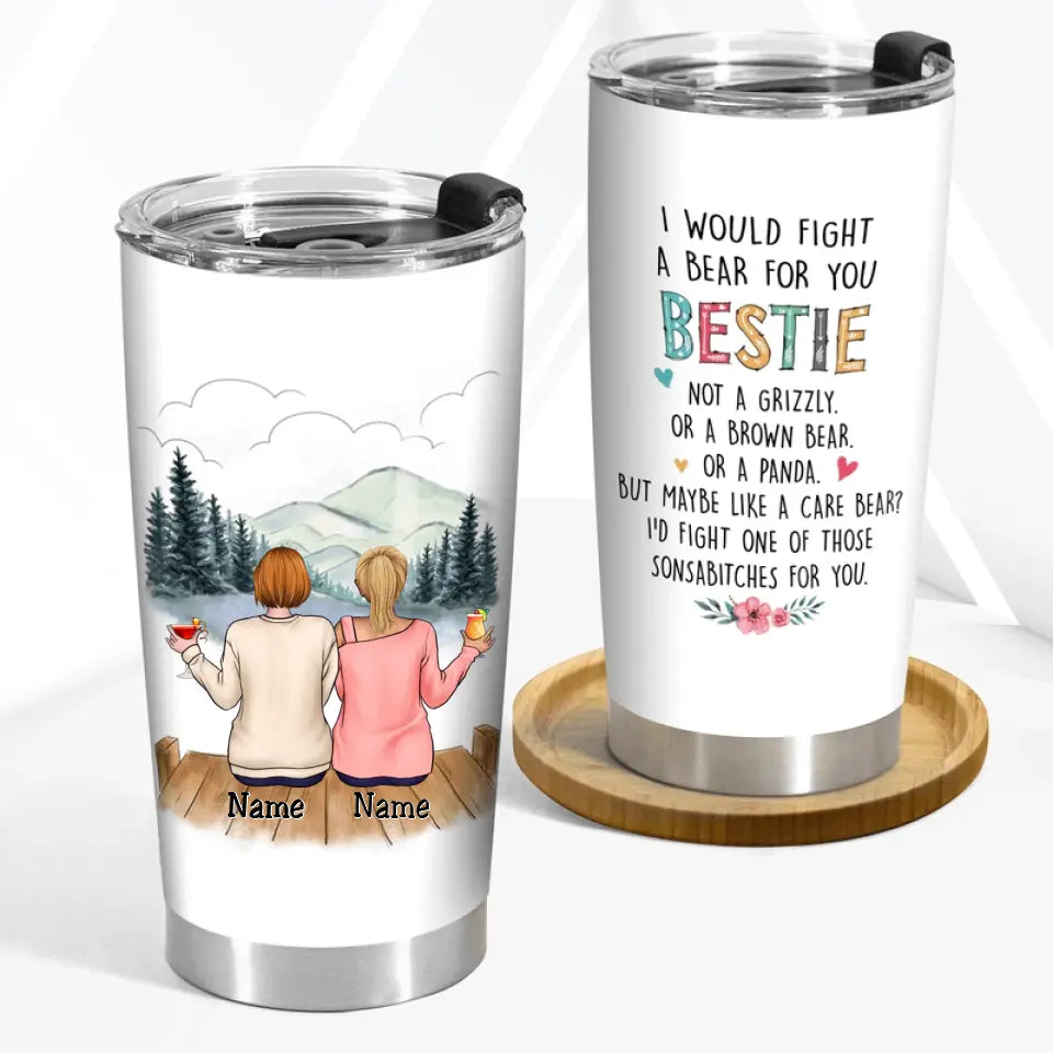 Family - I'd Walk Through Fire For You Sisters - Personalized Tumbler