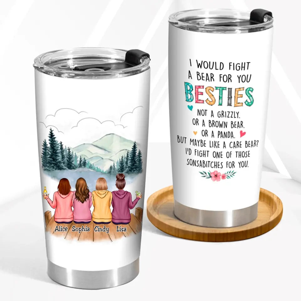 Family - I'd Walk Through Fire For You Sisters - Personalized Tumbler