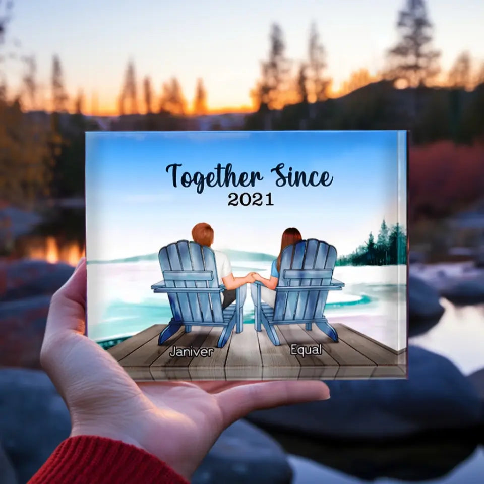 Together Since - Personalized  Rectangle Acrylic Plaque Gift For Him For Her Husband & Wife