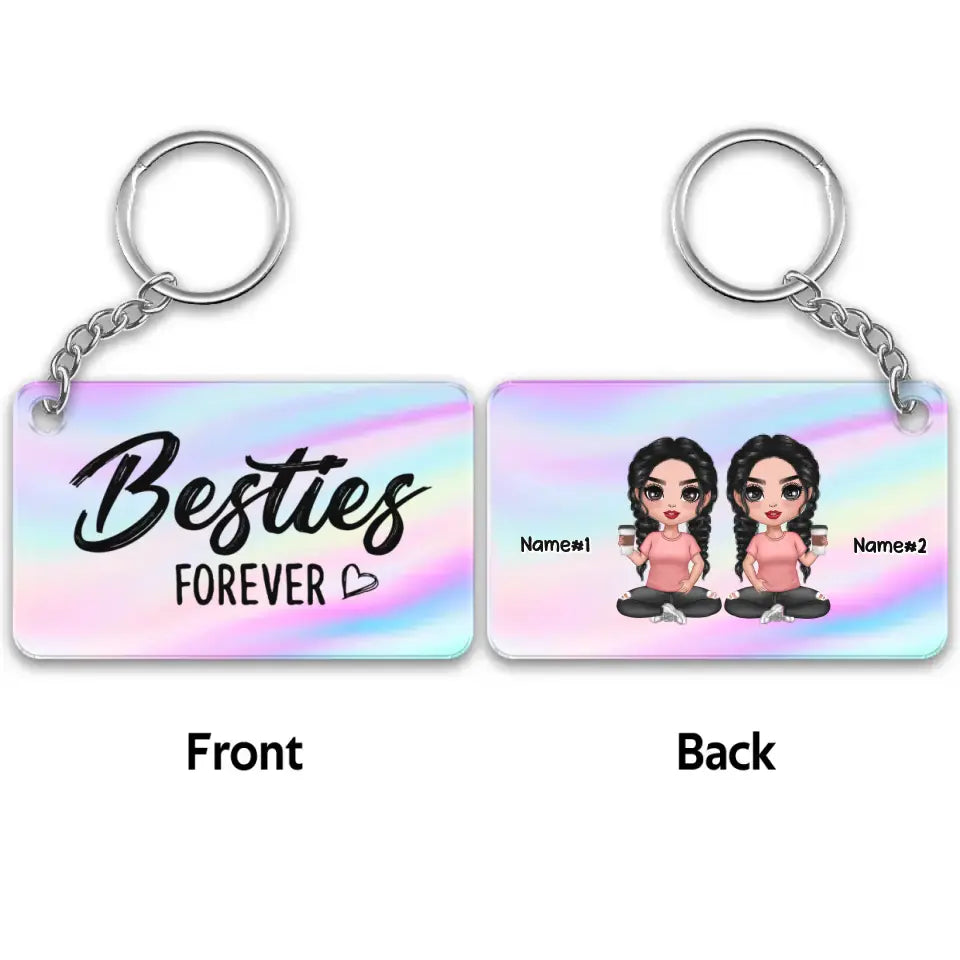 Our Friendship Is A True Blessing Pretty Doll Women Besties Sisters Personalized Acrylic Keychain