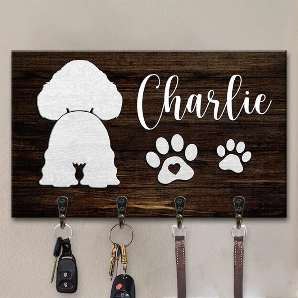 No Home Is Complete Without The Pawprints Of Puppy - Dog Personalized Custom Rectangle Shaped Key Hanger, Key Holder - Gift For Pet Owners, Pet Lovers