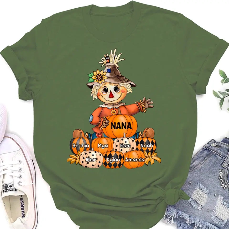 Fall Seasons, Pumpkin Grandma- Mom Personalized Shirt