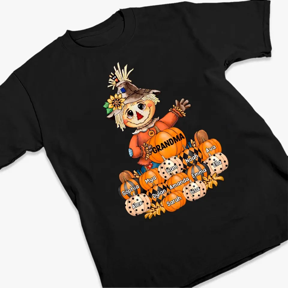 Fall Seasons, Pumpkin Grandma- Mom Personalized Shirt