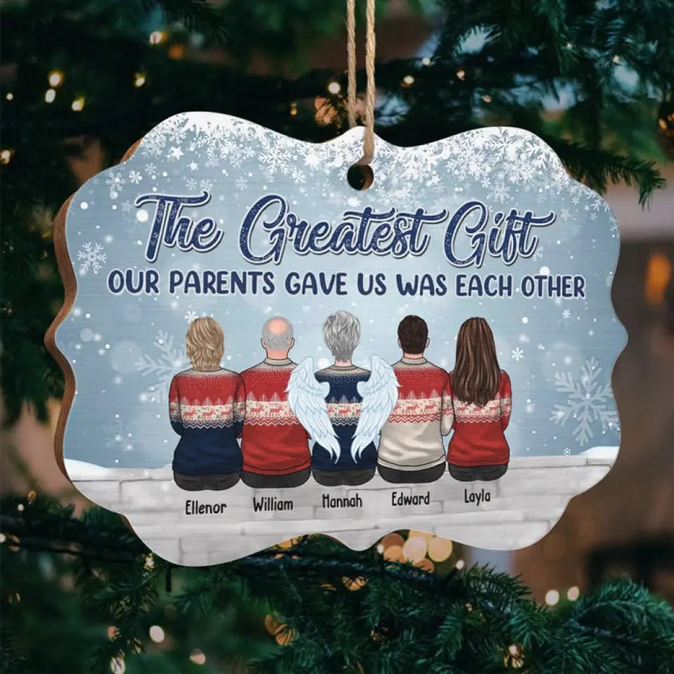 The Greatest Gift Our Parents Gave Us Was Each Other - Personalized Custom Benelux Shaped Wood/Aluminum Christmas Gift