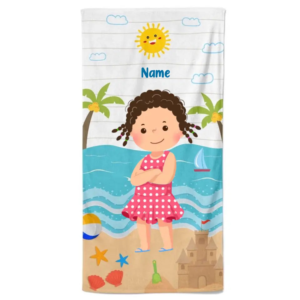 Kid On The Beach - Personalized Beach Towel