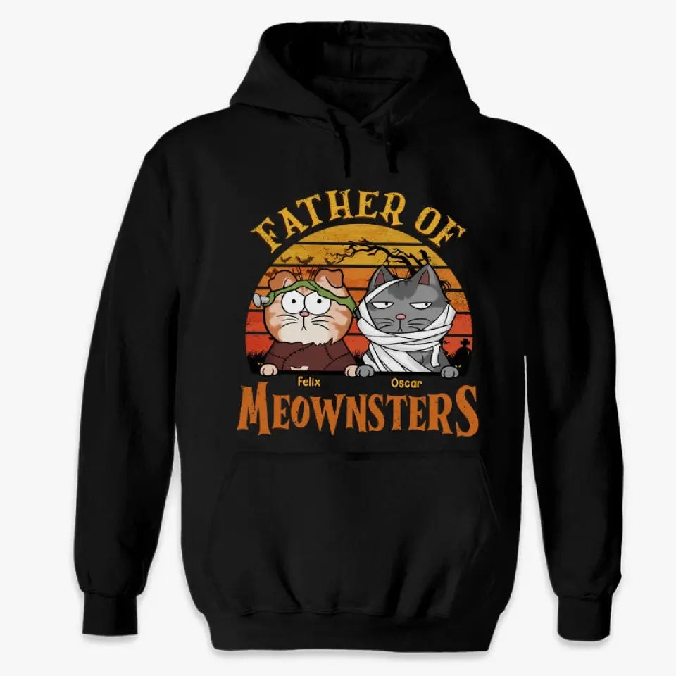 Father Of Meownsters - Cat Personalized Custom Unisex T-shirt, Hoodie, Sweatshirt - Halloween Gift For Pet Owners, Pet Lovers