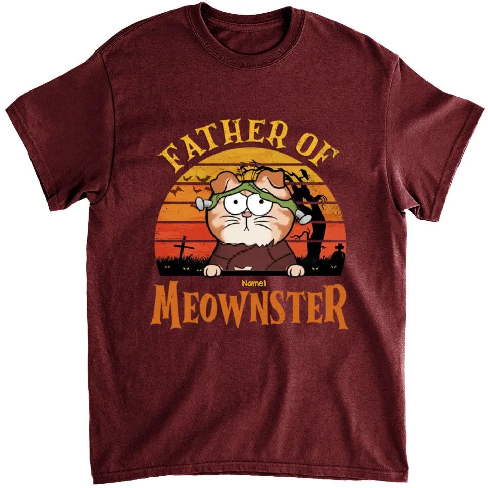 Father Of Meownsters - Cat Personalized Custom Unisex T-shirt, Hoodie, Sweatshirt - Halloween Gift For Pet Owners, Pet Lovers