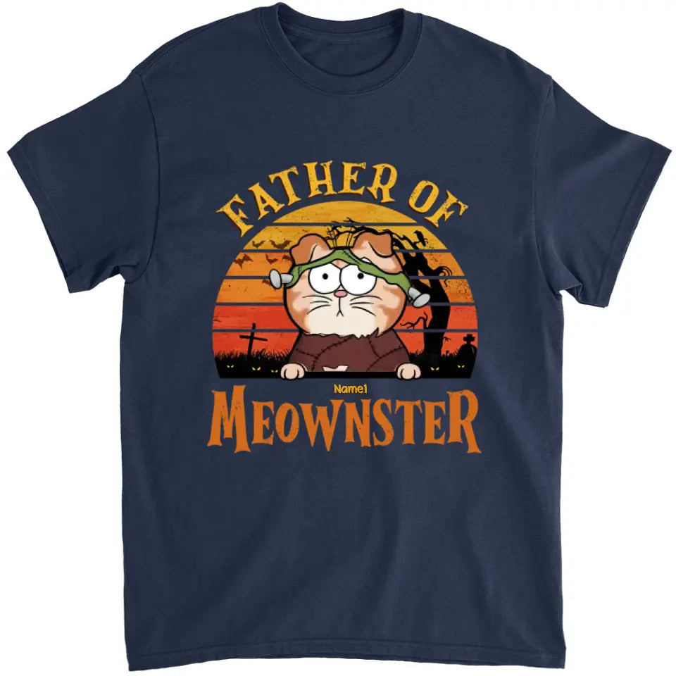 Father Of Meownsters - Cat Personalized Custom Unisex T-shirt, Hoodie, Sweatshirt - Halloween Gift For Pet Owners, Pet Lovers