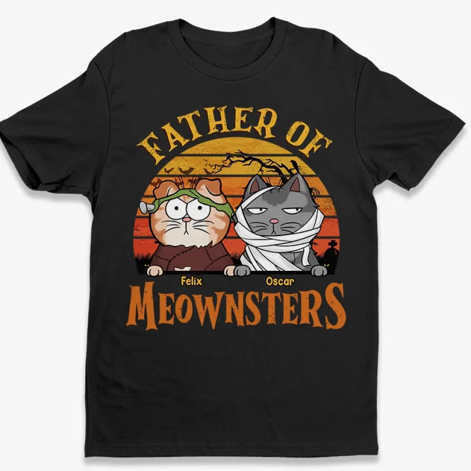 Father Of Meownsters - Cat Personalized Custom Unisex T-shirt, Hoodie, Sweatshirt - Halloween Gift For Pet Owners, Pet Lovers