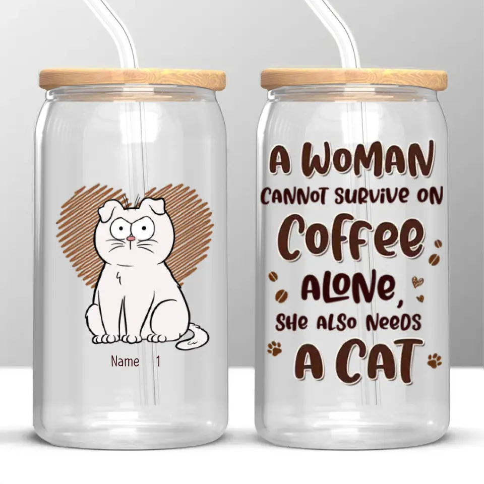 I Like Coffee, My Cats And Maybe 3 People - Cat Personalized Custom Glass Cup, Iced Coffee Cup - Gift For Pet Owners, Pet Lovers