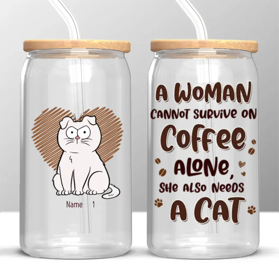 I Like Coffee, My Cats And Maybe 3 People - Cat Personalized Custom Glass Cup, Iced Coffee Cup - Gift For Pet Owners, Pet Lovers