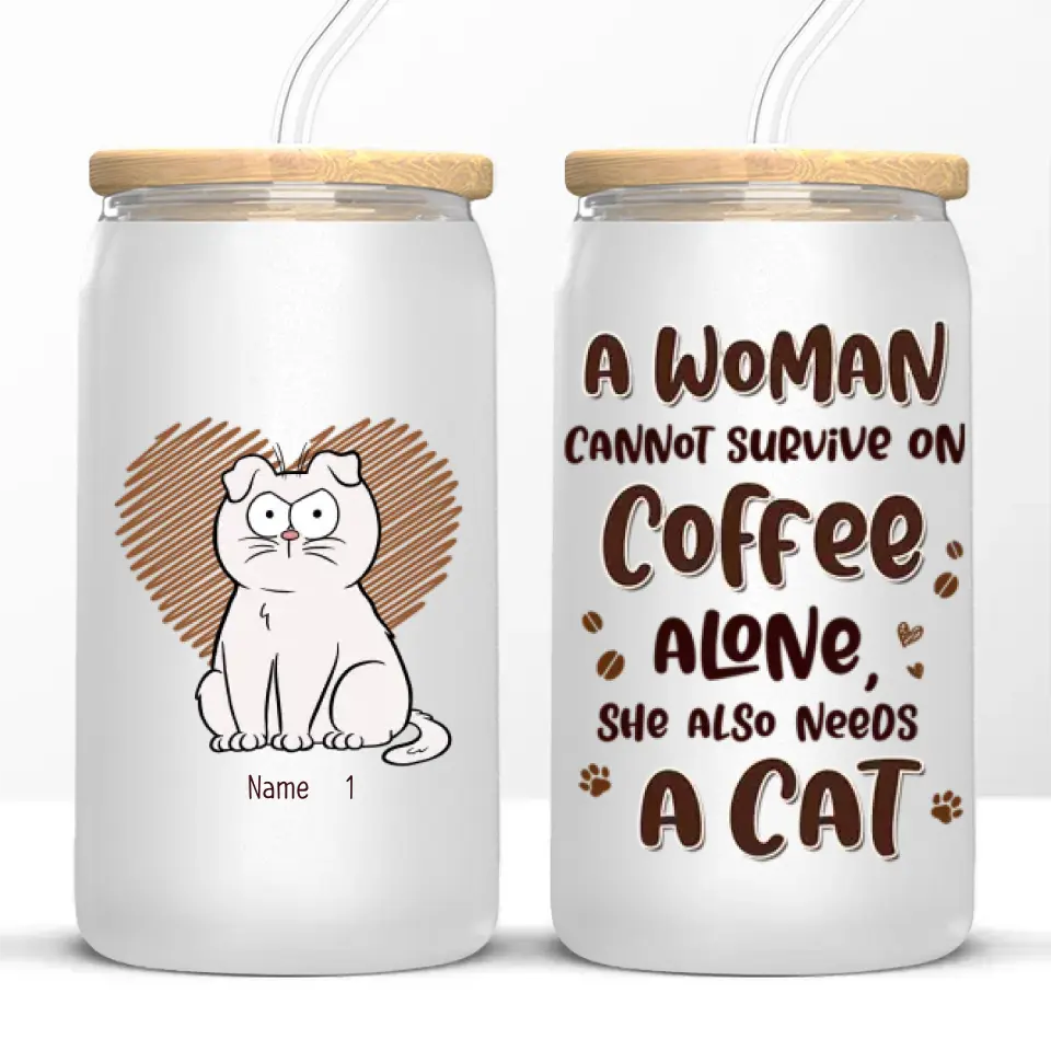 I Like Coffee, My Cats And Maybe 3 People - Cat Personalized Custom Glass Cup, Iced Coffee Cup - Gift For Pet Owners, Pet Lovers