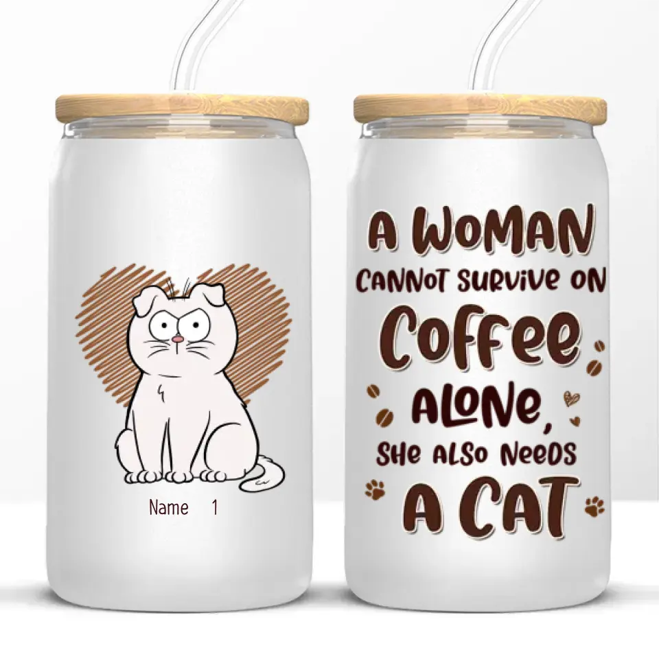 I Like Coffee, My Cats And Maybe 3 People - Cat Personalized Custom Glass Cup, Iced Coffee Cup - Gift For Pet Owners, Pet Lovers