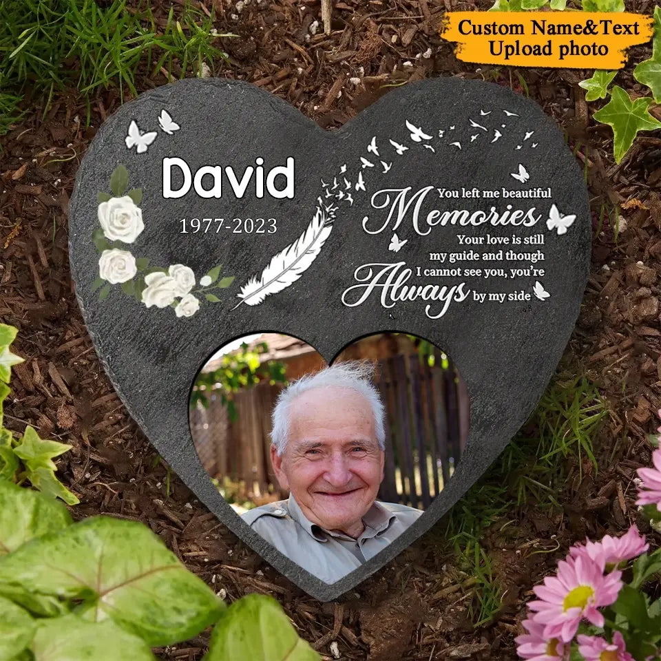 Custom Photo Your Love Is Still My Guide - Personalized Memorial Heart Shaped Stone - Sympathy Gift For Family Members