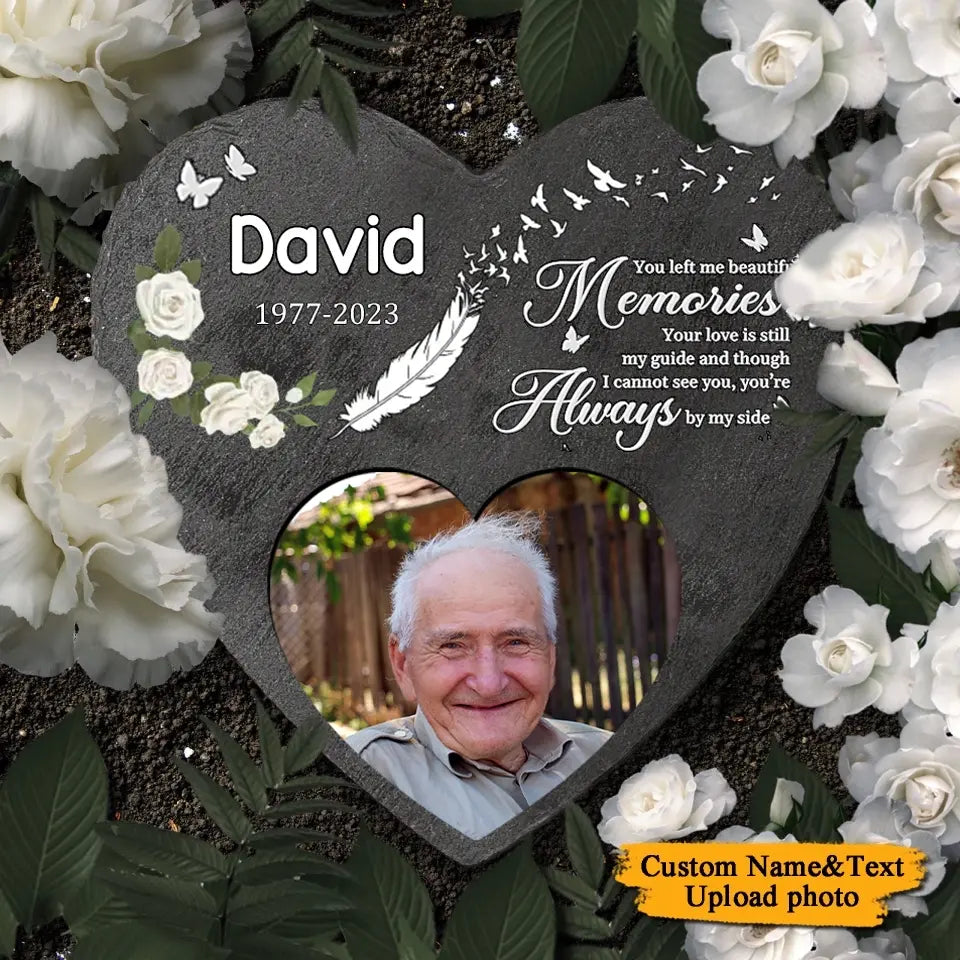 Custom Photo Your Love Is Still My Guide - Personalized Memorial Heart Shaped Stone - Sympathy Gift For Family Members