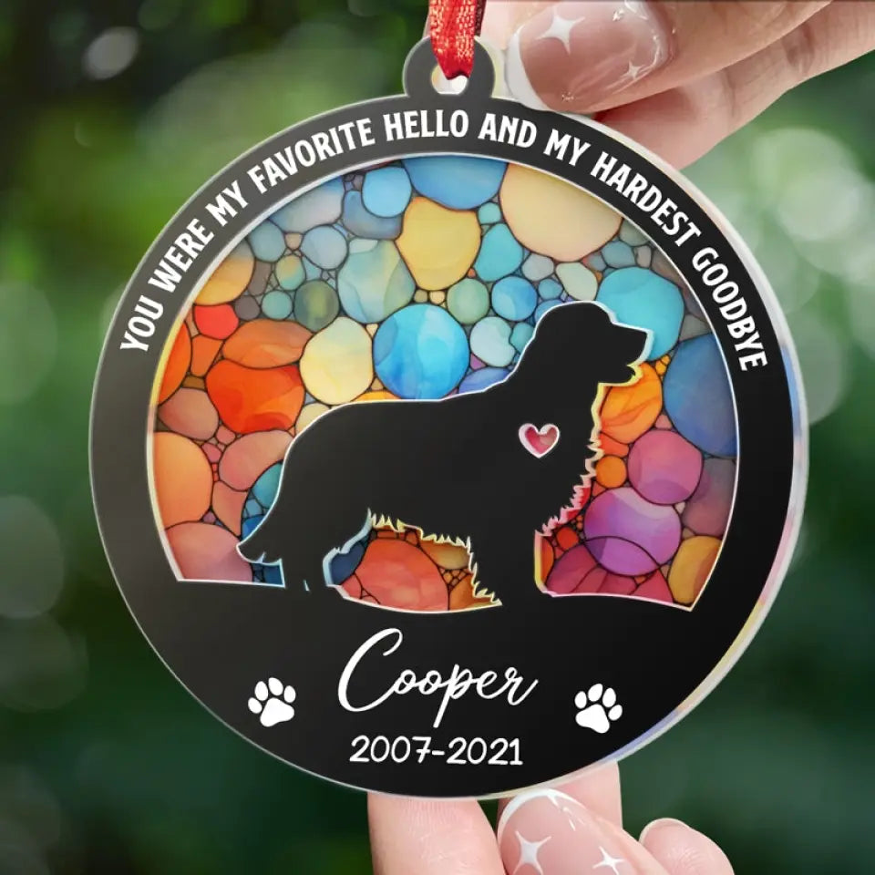 We'll Miss You For The Rest Of Ours - Memorial Personalized Custom Suncatcher Ornament - Acrylic Round Shaped - Sympathy Gift For Pet Owners, Pet Lovers