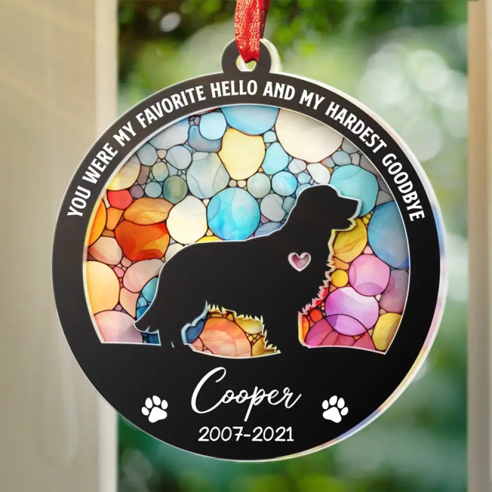 We'll Miss You For The Rest Of Ours - Memorial Personalized Custom Suncatcher Ornament - Acrylic Round Shaped - Sympathy Gift For Pet Owners, Pet Lovers