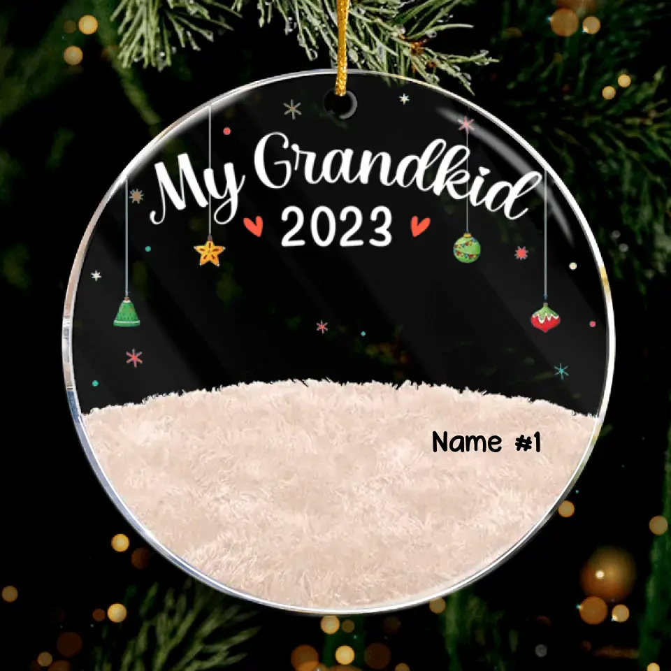 Our Grandkids Christmas 2023 - Family Personalized Custom Ornament - Acrylic Round Shaped - Christmas Gift For Family Members