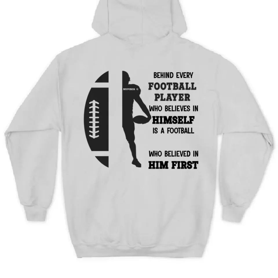 Personalized Football Mom Hoodie - A Football Mom Who Believed In Him First