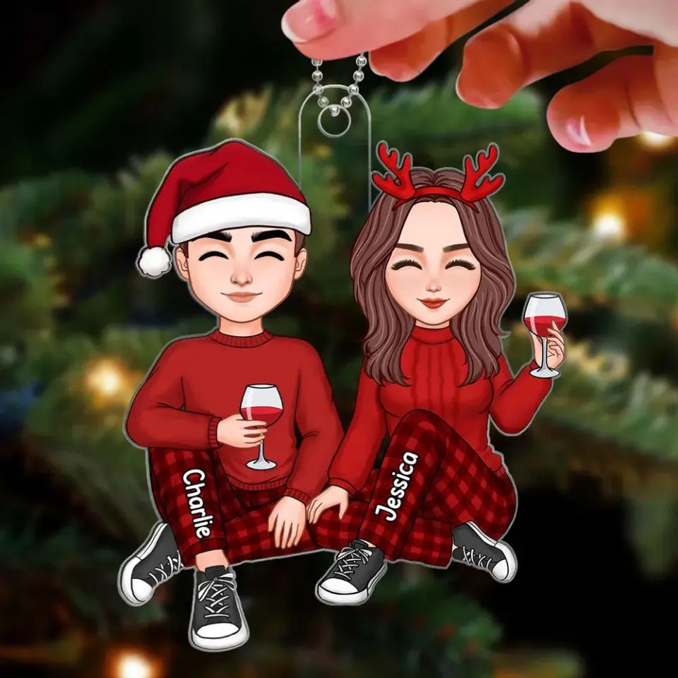 Cute Couple Christmas Gift For Him For Her Personalized Acrylic Ornament