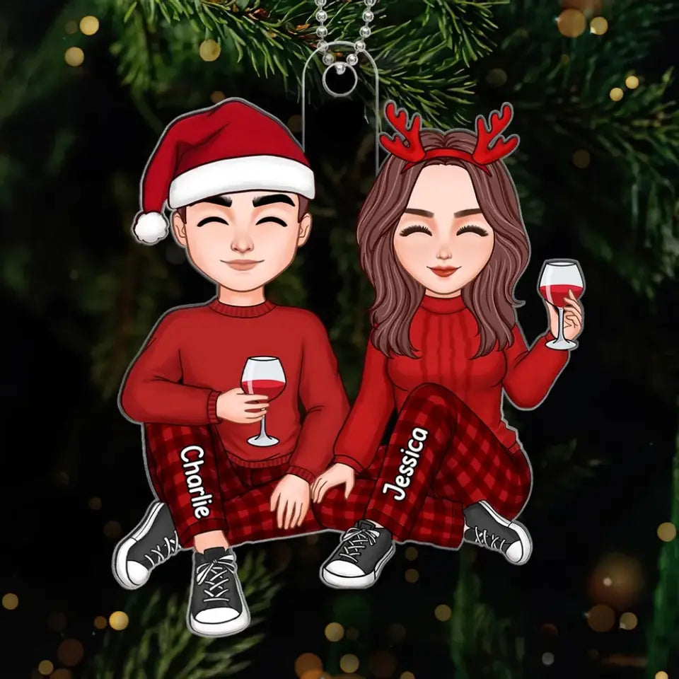 Cute Couple Christmas Gift For Him For Her Personalized Acrylic Ornament