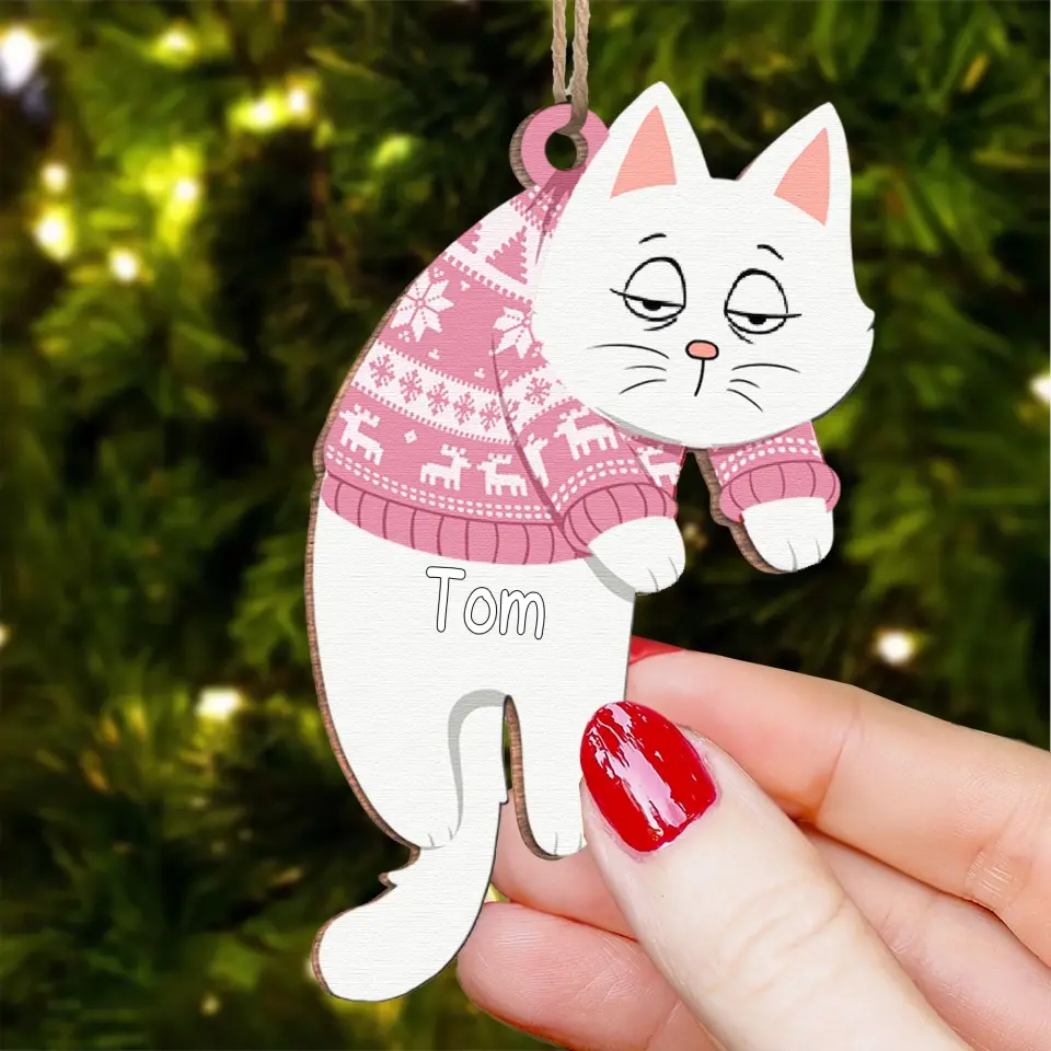 Meowy Christmas And Let The Chaos Ensue - Hanging Cats Personalized Custom Ornament - Christmas Gift For Pet Lovers