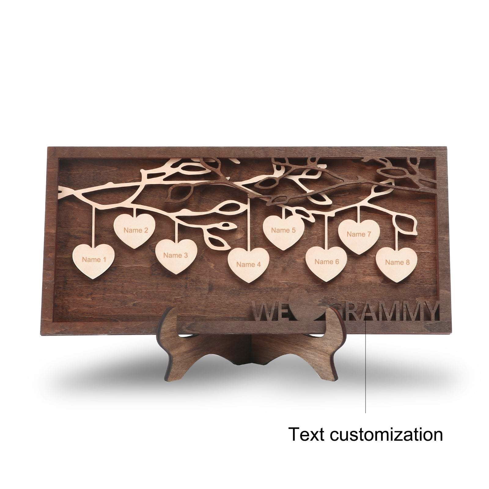 Personalized 2-14 Names Family Tree Wood Frame